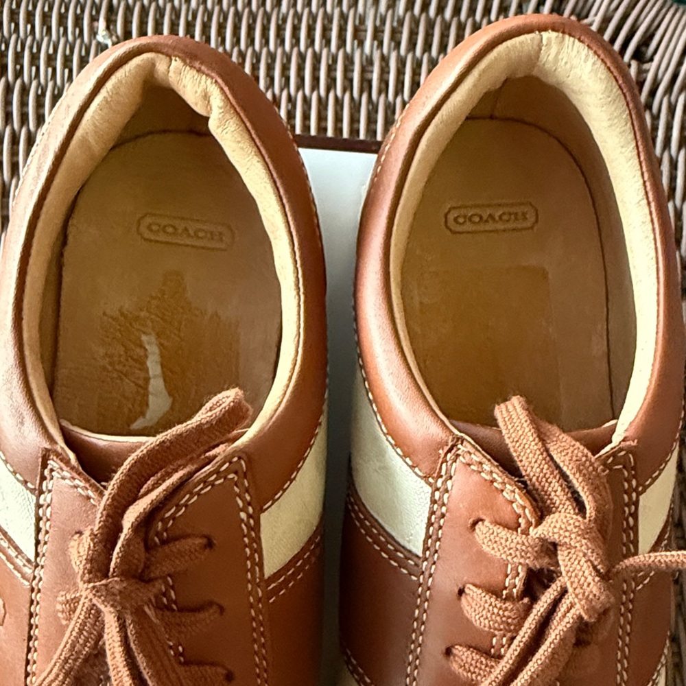 NIB Vintage 2003 COACH Jacquard Canvas Leather Monogram Sneakers Trainer Size 8M - Picture 8 of 9